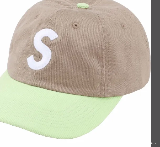 Retro S 24SS Red LOGO 6-PANEL Buckle Hat White Color Black Khaki Embroidered 2-TONE blocked Leather 0313