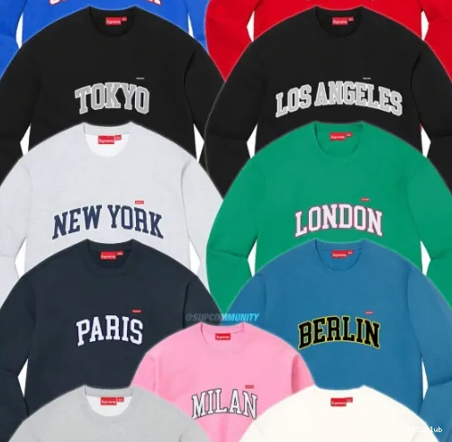 Milan City Paris White Neck Black Blue Royal 24SS Limited 6-Thread Hoodie Chicago Crewneck Blue Round 4-pin Angeles Shanghai Shanghai Royal Open Shop Pink Los 0311