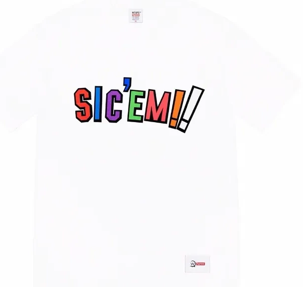 White WTAPS L Tee 21FW  XL Letter S Sic'em! M and ￥99 Color Black 0311