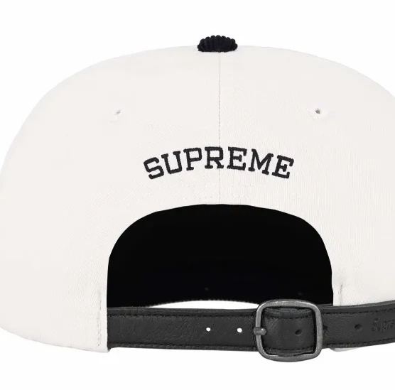 Retro S 24SS Red LOGO 6-PANEL Buckle Hat White Color Black Khaki Embroidered 2-TONE blocked Leather 0313